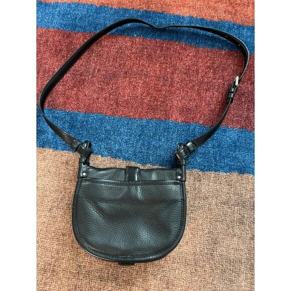 Michael Kors Jamie Black Leather Saddle Crossbody Bag - Picture 9 of 10